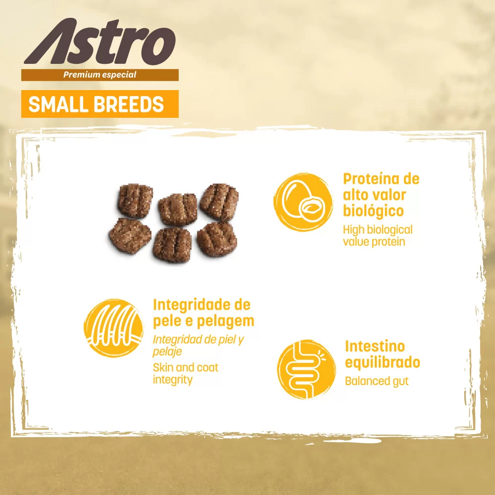 Ração Astro Small Breeds 14 kg - Nutrição Especializada para Cães