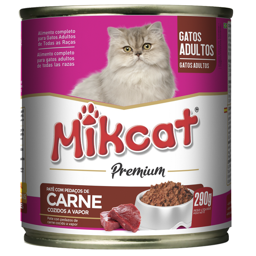 Mik Cat lata ração umida gatos 290g - Sabores