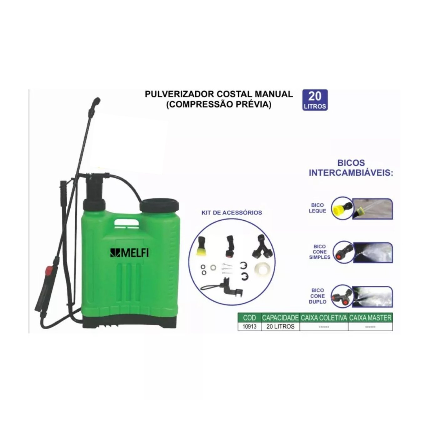 Pulverizador Costal Manual 20 Litros Agrícola Profissional - Único
